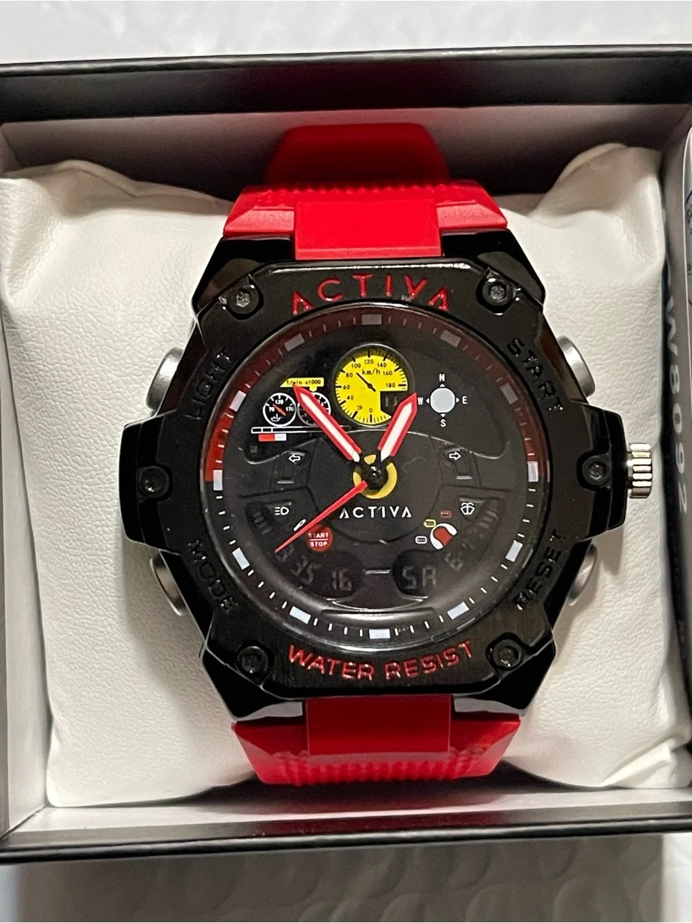 Activa X Invicta Analog & Digital Men's Watch - 55mm, Red & Black